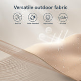 PHI VILLA 15ft Large Patio Umbrella with Base & Solar Lights, Double-Sided Outdoor Rectangle Umbrellas with 36 LED Lights, Umbrella for Outside with Stand, Beige PHI VILLA