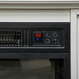 HOMCOM 26" Electric Fireplace with Mantel Surround, 1400W Replaceable Fireplace Insert Heater with Realistic Log and Flame Effect, Remote, Freestanding Fireplace Heater for Living Room, White HOMCOM