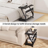 Faesun Computer Tower Cart - Height Adjustable PC Stand, 2-Tier ATX-Case CPU Holder Home Office Gaming Desk Accessories with Rolling Lockable Wheels, Laptop Table Standing Computer Desk, Rustic Black Faesun