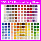 187 Pcs Embroidery Thread Floss Kit, 150 Colors Cross Stitch Threads Friendship Bracelet String and 37pcs Tools kit for Friendship Bracelets Arts DIY Crafts with 3-Tier Transparent Organizer Box Renashed