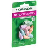 Ticonderoga Pencil Cap Erasers, Assorted Pastel Colors, 10 Count Ticonderoga