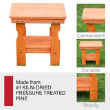 Amish Casual Heavy Duty Outdoor Wood End Table in Cedar Stain - Quality Crafted in The USA from Treated Pine by Amish Artisans Amish Casual