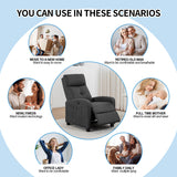 Sftaiyou Power Massage Small Recliner Chair, Fabric Recliners for Adults, Adjustable Home Theater Seating with Lumbar Support, Modern Reclining Sofa Chair for Living Room Bedroom (Black) Sftaiyou