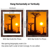 SESEAT 8x10 Picture Frames Rustic Brown with Mat Photo Frames 4 Packs for Tabletop or Wall SESEAT