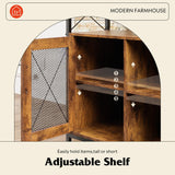 WLIVE TV Stand 55 inch TV,Tall Entertainment Center with Storage, Farmhouse Industrial TV Console for Bedroom Living Room, Rustic Brown WLIVE