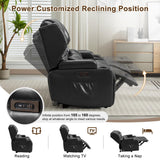 DRMBOOK RV Power Loveseat Recliner Sofa, Leather Double Wall Hugger Reclining Sofa, Home Theater Seating Chair with Cup Holders, 2 Person Couch RV Furniture for Living Room, Black DRMBOOK