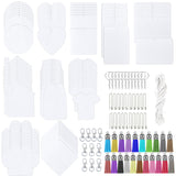 Allazone 160 PCS Sublimation Air Freshener Sheet Set 100 PCS 10 Shape Car Scented Hanging Sheets Felt Air Freshener with Rope, Tassel, Wave Bead Chain for Car Home Use and Decor Allazone