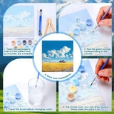 RoundFunny 8 Set Paint by Numbers Kit for Adults with 8x8 Inch Mini Simple Painting Canvas Wooden Frame Easel Acrylic Paints Brushes Funny Numbers Drawing Kit for Gift Home Wall Decor(Landscapes) RoundFunny