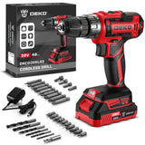 Power Drill Cordless: DEKO PRO Cordless Drill 20V Electric Power Drill Set Tool for Women Drills Cordless with Battery and Charger Drill Driver 20 Volt Drill Driver Kit Red DEKOPRO