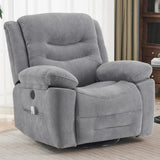 Ketaiyou Power Swivel Rocker Recliner with Massage and Heat, USB Port, Infinite Position, Oversized Electric Glider Rocking Chairs Living Room, Soft Fabric Reclining Sofa Chair(Misty Gray) Ketaiyou