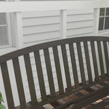 Outsunny 46" Brown Metal Garden Bench with Wood-Look Slatted Frame for Patio and Yard Outsunny