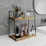 Dorhors 2 Tier Bathroom Counter Organizer Storage,Vanity Organizer for Bathroom Counter,Wood Standing Rack for Kitchen Dorhors