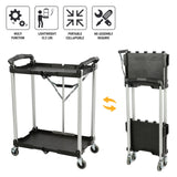 Olympia Tools 89-356 Pack-N-Roll Folding Collapsible Service Cart, Black, 50 Lb. Load Capacity per Shelf, 2-Layers Olympia Tools