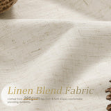 Jowels Natural Linen Blackout Curtains 108 Inch Length 2 Panels Set for Living Room Bedroom, Pinch Pleated Thermal Insulated 100% Black Out Curtains with Hooks, Room Darkening Back Tab Drapes Beige Jowels