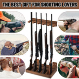 GlikCeil 1 Set Wooden Vertical Gun Rack Wall Mount Indoor Hold up to 5 Long Guns Shotguns Rifle Racks Display Holder Stand for Firearms Display Storage Home Accessories Office(Walnut) GlikCeil