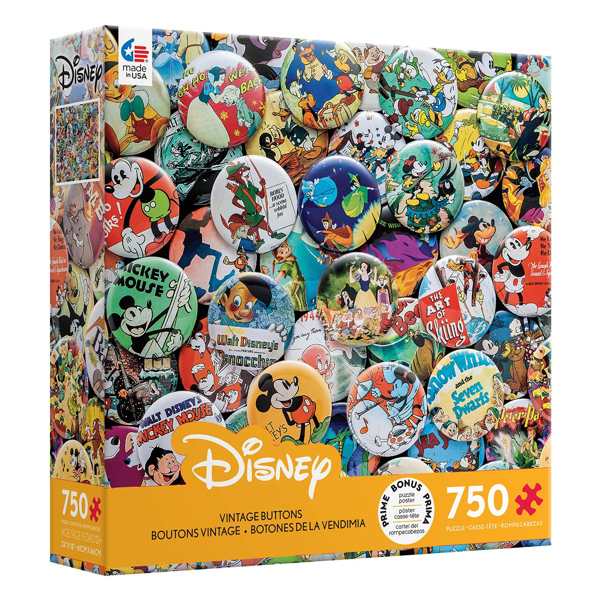 Ceaco - Disney - Vintage Buttons - 750 Piece Jigsaw Puzzle Ceaco