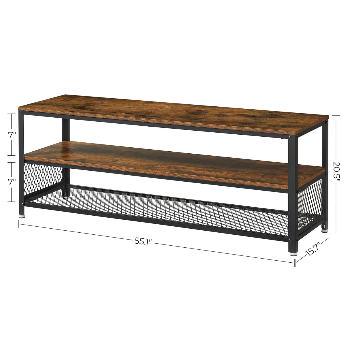 VASAGLE TV Stand, Bench, Console for up to 60 Inch Televisions, Coffee Table, Rustic Brown ULTV50BX VASAGLE