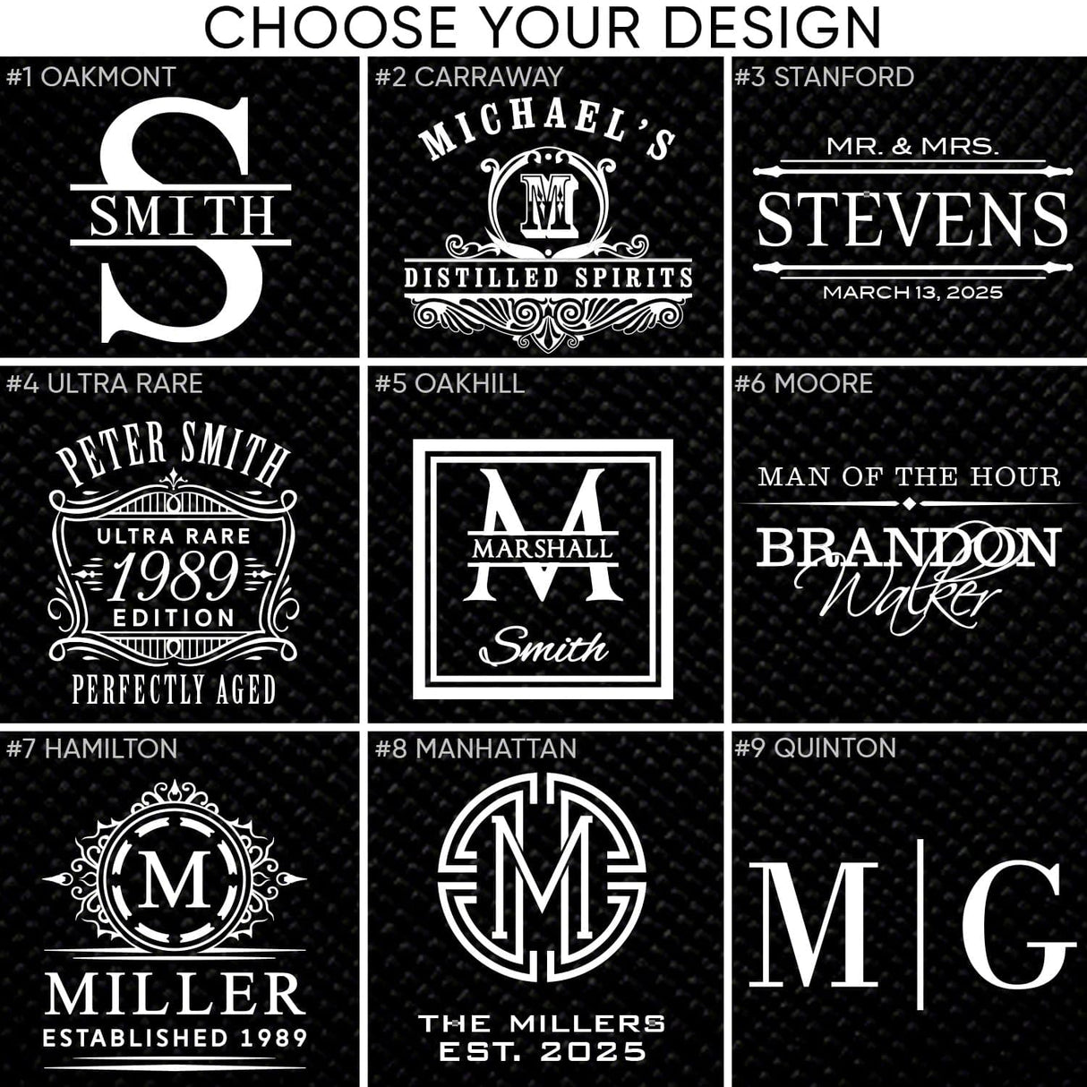 Personalized Whiskey Decanter Set with Wood Gift Box - Custom Bourbon and Scotch Gift Boxed Set HomeWetBar