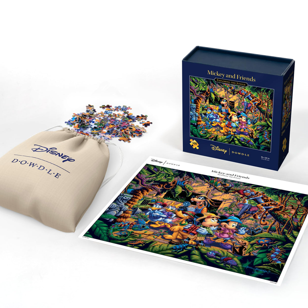 Mickey & Friends Exploring The Jungle - 500 Piece Jigsaw Puzzle - Disney Dowdle D·O·W·D·L·E
