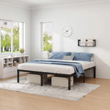 NEW JETO Metal Bed Frame,King Size Bed Frame with Storage Space,Heavy Duty Sturdy Mattress Foundation,Easy Assembly,No Box Spring Needed, Black,18 Inch,King NEW JETO