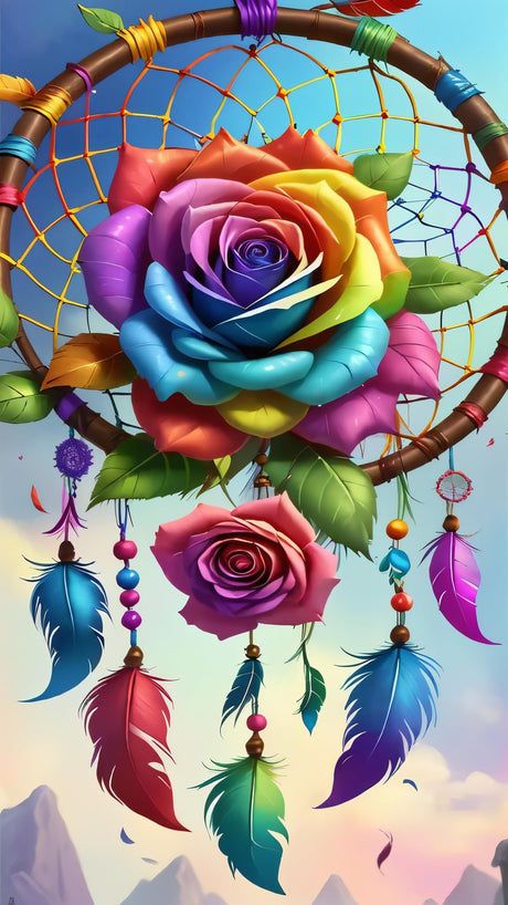 ARTGOTO Large Square Drill Diamond Art Painting Kits for Adults,15.7x27.5inch/40x70cm Dreamcatcher A DIY Full Square Diamond Dots Large Size,Big Gem Art and Crafts for Home Wall Decor Gifts ARTGOTO