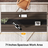 Tribesigns 70.8" Executive Desk, Industrial Large Wood Home Office Desk, Modern Simple Style Laptop Desk Study Writing Table Computer Desk for Home Office Tribesigns