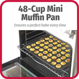 GoodCook Everyday Non-Stick Steel 48 Cup Mini Muffin Pan – Heavy Duty Small Muffin Pan, Bakeware Cupcake Pan, Delicious Baked Goods Muffin Tin Tray, Dishwasher Safe GoodCook