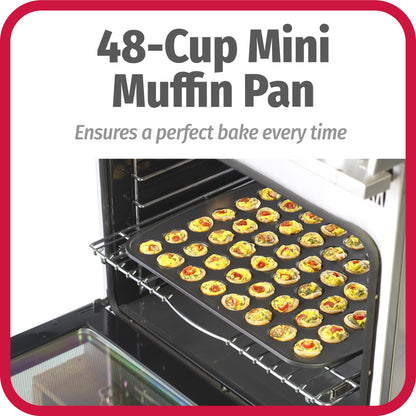 GoodCook Everyday Non-Stick Steel 48 Cup Mini Muffin Pan – Heavy Duty Small Muffin Pan, Bakeware Cupcake Pan, Delicious Baked Goods Muffin Tin Tray, Dishwasher Safe