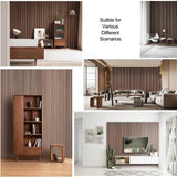 Acoustic 3D Panels for Interior Wall and Ceiling Decor, Soundproof Wood Accent Slat Fluted Noise Absorbing Panels Decorative for Bathroom, Bedroom,Genuine Walnut Wood Veneer, 94.5" X 23.6" Each Box Kieacia