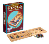 Pressman Mancala - Real Wood Folding Set, with Multicolor Stones by Pressman, 2 players Pressman
