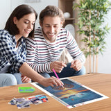 NEWENMO Diamonds Painting Kits for Adults Beginner DIY 5D Heart Beach Diamond Art Paint with Round Diamonds, Full Drill Gem Art Moon Diamonds Painting for Craft Home Wall Decor 12x16Inch NEWENMO