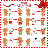 Yinder 48 Pcs Christmas Craft Kit Bulk Christmas DIY Arts and Crafts Tree Ornament Kit Make Your Own Xmas Tree Ornaments Self Adhesive Sticker Sheets for Xmas Decoration(Gingerbread Man) Yinder