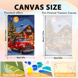 4 Pack Christams Paint by Numbers Kit for Adults with Frame and Wooden Easel, Christams Paint by Number Kit, Acrylic Painting Crafts for Home Decor Gift (7.8x11.8inch Snowman Candle Truck Tree) CRZMODE