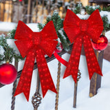 LAMPHOME(48in 126LED Red Lighted Christmas Large Bow, Wreaths Bows with Lights Christmas Tree Garland Ornament for Xmas Party Accessories Crafts Decor Indoor Outdoor LAMPHOME