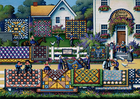 Buffalo Games - Dowdle - Amish Quilts - 300 Piece Jigsaw Puzzle for Adults -Challenging Puzzle Perfect for Game Nights - Finished Size is 21.25 x 15.00 Buffalo Games