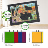 LAVIEVERT 1500 Piece Tilting Jigsaw Puzzle Board with 2-in-1 Puzzle Stand & Cover, Lightweight Puzzle Boards with 6 Drawers, Portable Felt Puzzle Table Puzzle Storage for Adults - Dark Gray LAVIEVERT