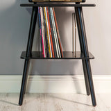 Crosley Manchester Record Player Stand, Media Console with Vinyl Storage, Modern Home Organizer, Black Crosley