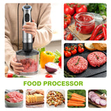 KOIOS Immersion Hand Blender, 5-in-1 Hand Blender with Entire Stainless Steel Blender Shaft, Full Copper Motor, Built in 12 Speed Turbo Stick Blender, Handheld blender for Baby food, Smoothies, Soups KOIOS