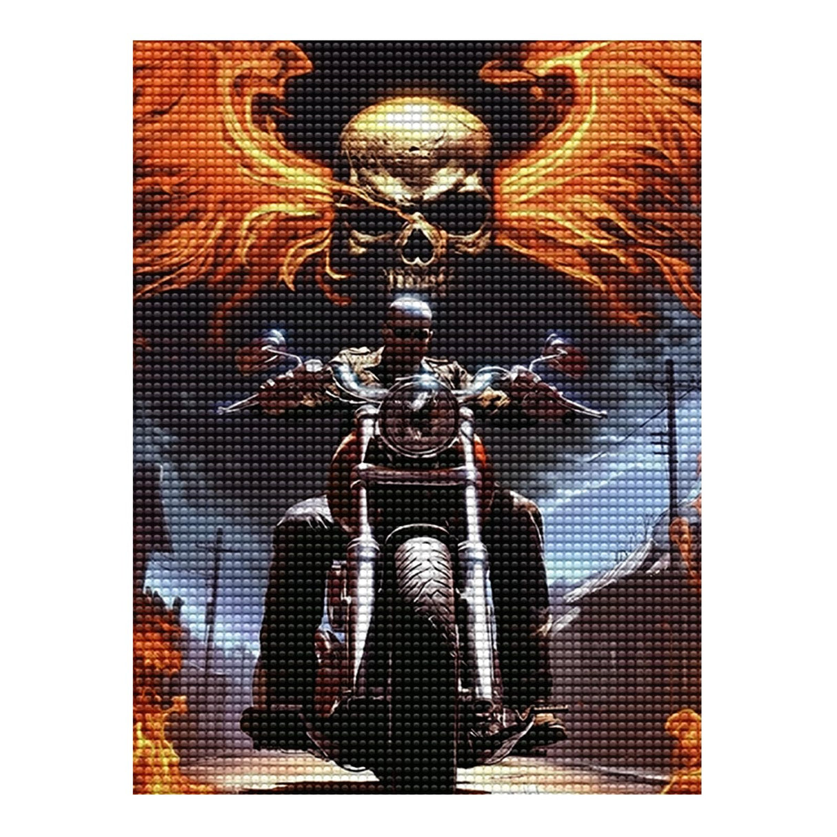 YOUSHIHA Vehicle Diamond Painting Kits for Adults,Skull Motorcycle Diamond Painting Art Kit for Adult,DIY Full Drill Gem Art with Diamonds for Home Wall Decor Gifts 12x16 Inch YOUSHIHA