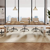 Tribesigns 6.5FT Conference Table for 8-10 People, 78 inch Large Rectangular Meeting Table with Mirrored Metal Legs, Modern Boardroom Desk Seminar Training Desk for Office Conference Room Tribesigns