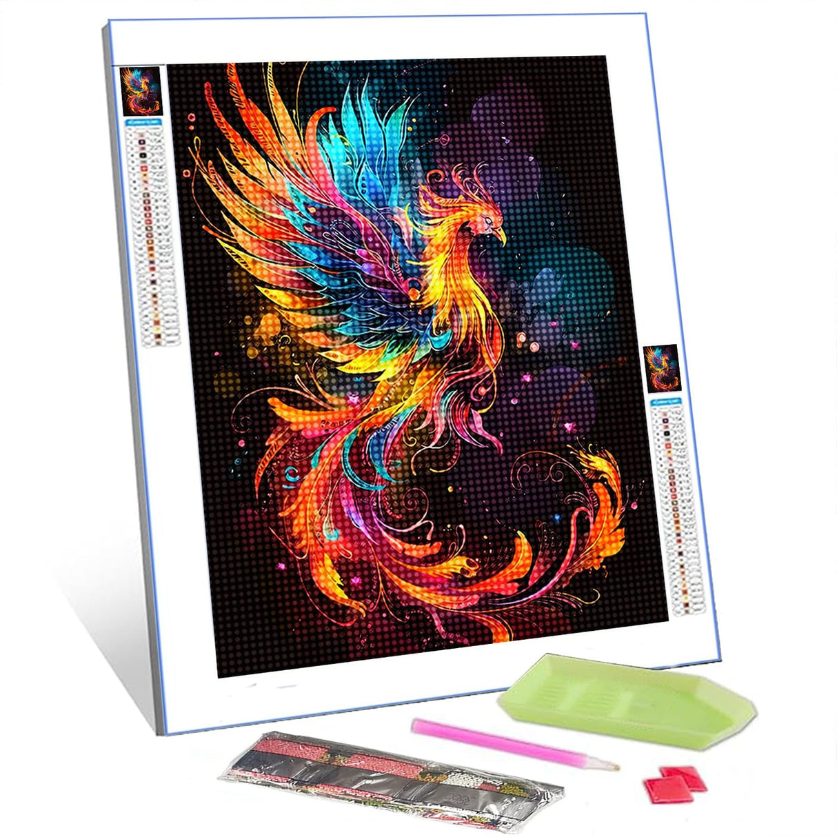 Tucocoo Diamond Painting Kits for Adults, Pink Phoenix Full Drill Round Diamond Cross Stitch Statue of Buddha Flower Diamond Painting by Number Kits Rhinestone Embroidery Arts Craft 12x16 inch Tucocoo