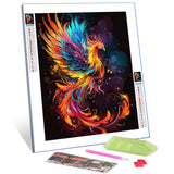 Tucocoo Diamond Painting Kits for Adults, Pink Phoenix Full Drill Round Diamond Cross Stitch Statue of Buddha Flower Diamond Painting by Number Kits Rhinestone Embroidery Arts Craft 12x16 inch Tucocoo