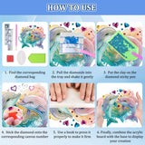 Bowetile Dolphin Diamond Art Desktop Ornaments Kits for Adults Beginners, 5D Special Shape Diamond Art Painting Animals Tabletop Ornaments, Crystal Gem Art Painting for Home Table Decor Crafts Gift Bowetile