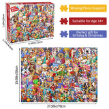 Jigsaw Puzzles for Adults 1000 Piece Puzzle for Adults 1000 Pieces Puzzle 1000 Pieces Dog's World Puzzle, Cartoon Puzzles 1000 Pieces Jigsaw Puzzles for Adults 1000 Pieces and Up HUADADA