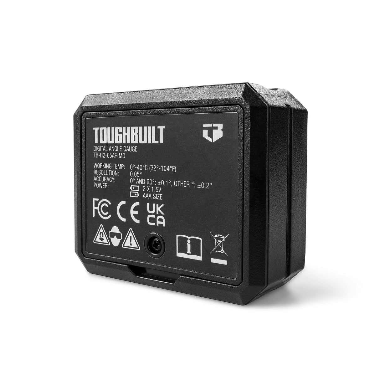 ToughBuilt - Precise Digital Electronic Angle Gauge Level w/Magnetic Base, High Contrast Display for All Environments, Measuring Tool for Carpentry, Building, Automobile, Masonry - (TB-H2-65AF-MD) ToughBuilt