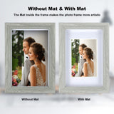 5x7 Shadow Box Frame, 4 Pack Picture Frame Set, Wall Picture Frame, Farmhouse Wood Rustic Picture Frames with Tempered Glass Gallery Wall Tabletop Display (Celadon, 5X7) SEEDLING PHOTO FRAME