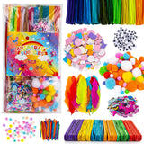 RAINFLOW Arts & Crafts Supplies - Craft Kit,Supplies & Materials Set for School,Classroom,Family, Party, DIY, Art Creation, Holiday Decoration RAINFLOW