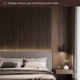 Bark & Bole Walnut Luxury Wood Slat Veneer Wall Panel 94.49” x 12.6” Interior Decor Sound Absorption WVH