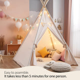 Teepee Tent for Kids, Cotton Kids Tent Indoor, Sleepover Play Tent, Kids Teepee Tent, Party Tents for Kids Indoor for Parties, Teepee Tent for Boys, Atlasonix