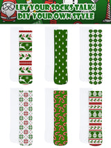 6 Pairs Blank White Sublimation Socks Printable Athletic Socks Patriotic Socks 4th of July Full Sublimation Socks Unisex Sports Crew Socks for Present DIY Personalized Socks Women Men Teens, Size 9-12 Giugu